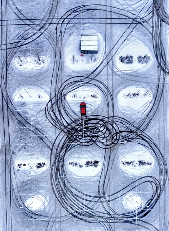 Drawing by driving