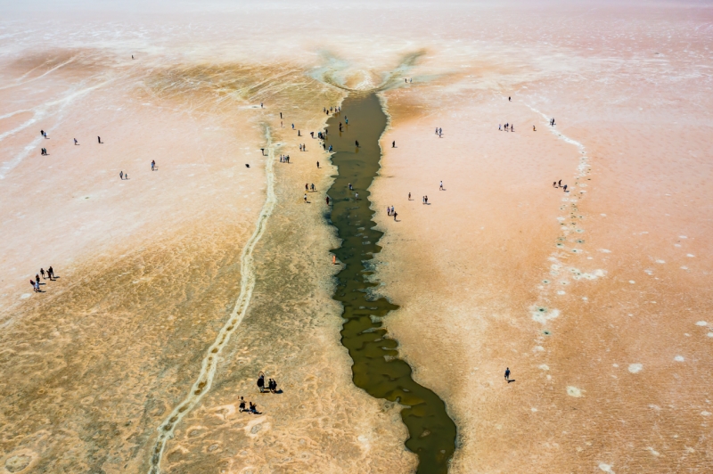 Walking the line of water