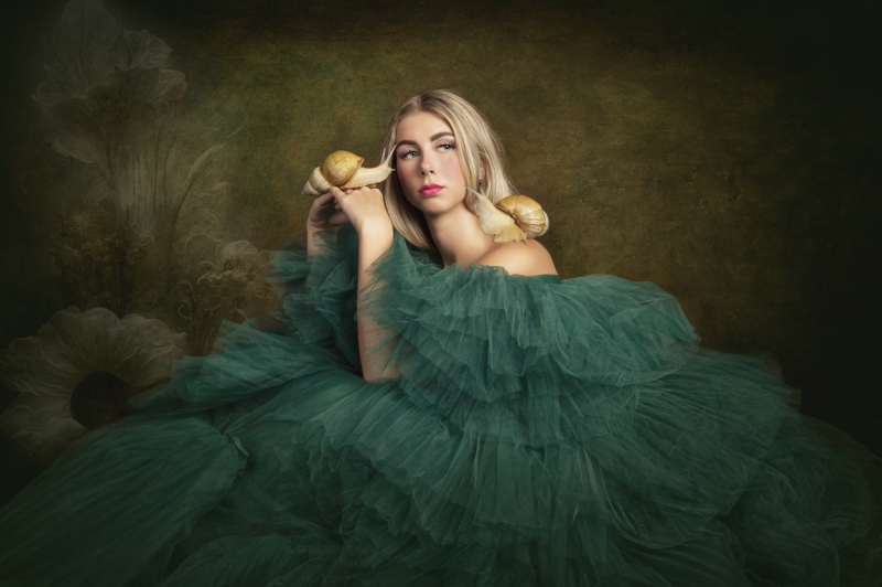Lady in green