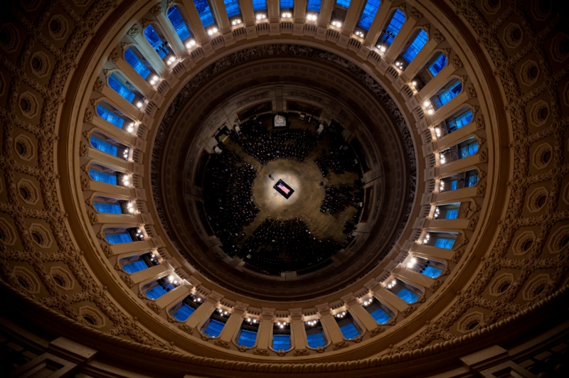 Jimmy Carter Lies In State At Dusk